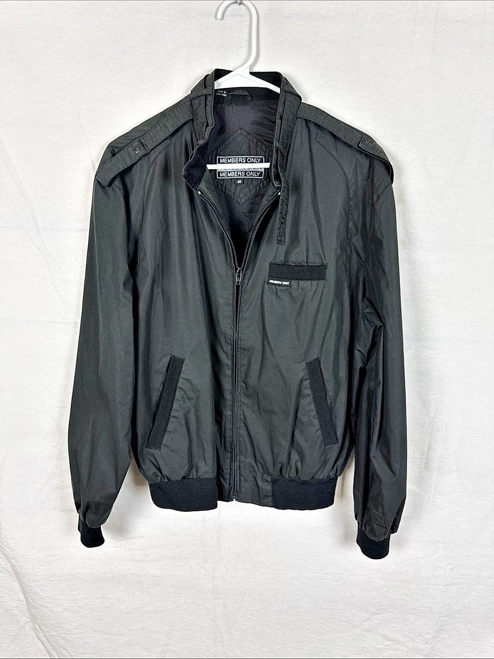 Members Only Classic Iconic Racer Jacket Black Size 40